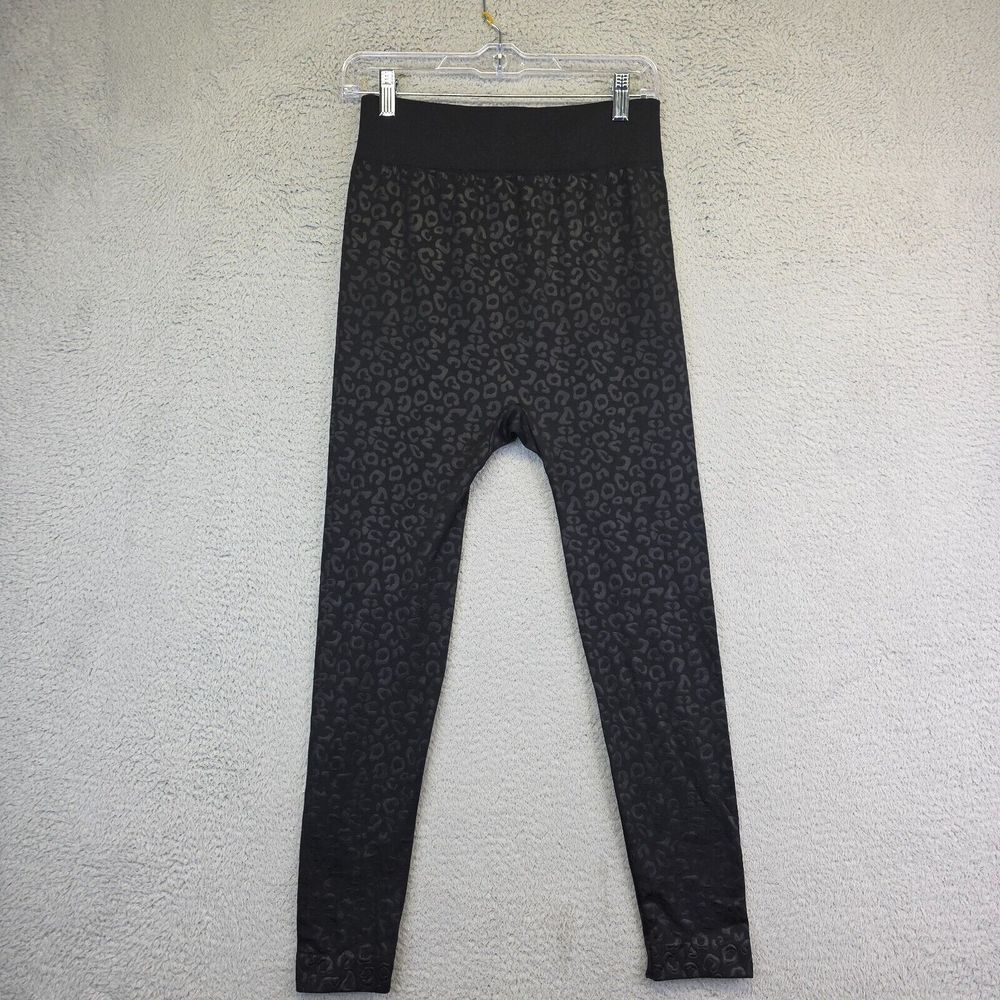 Lane Bryant Leggings Womens A/B Black Skinny High Rise Leopard Animal Print‎ Gym